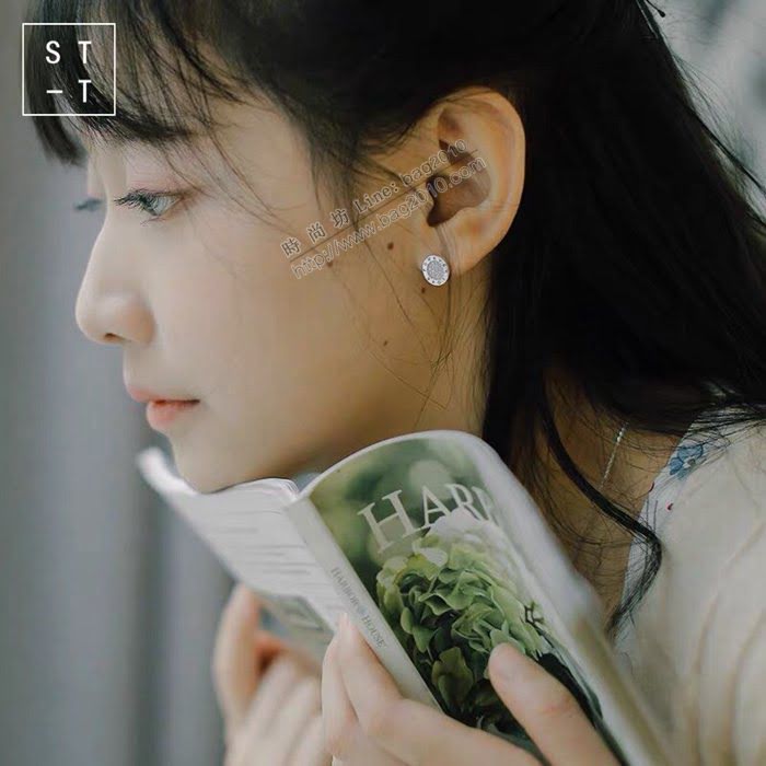 Bvlgari飾品 寶格麗經典情侶款滿鑽耳釘  zgbq3249
